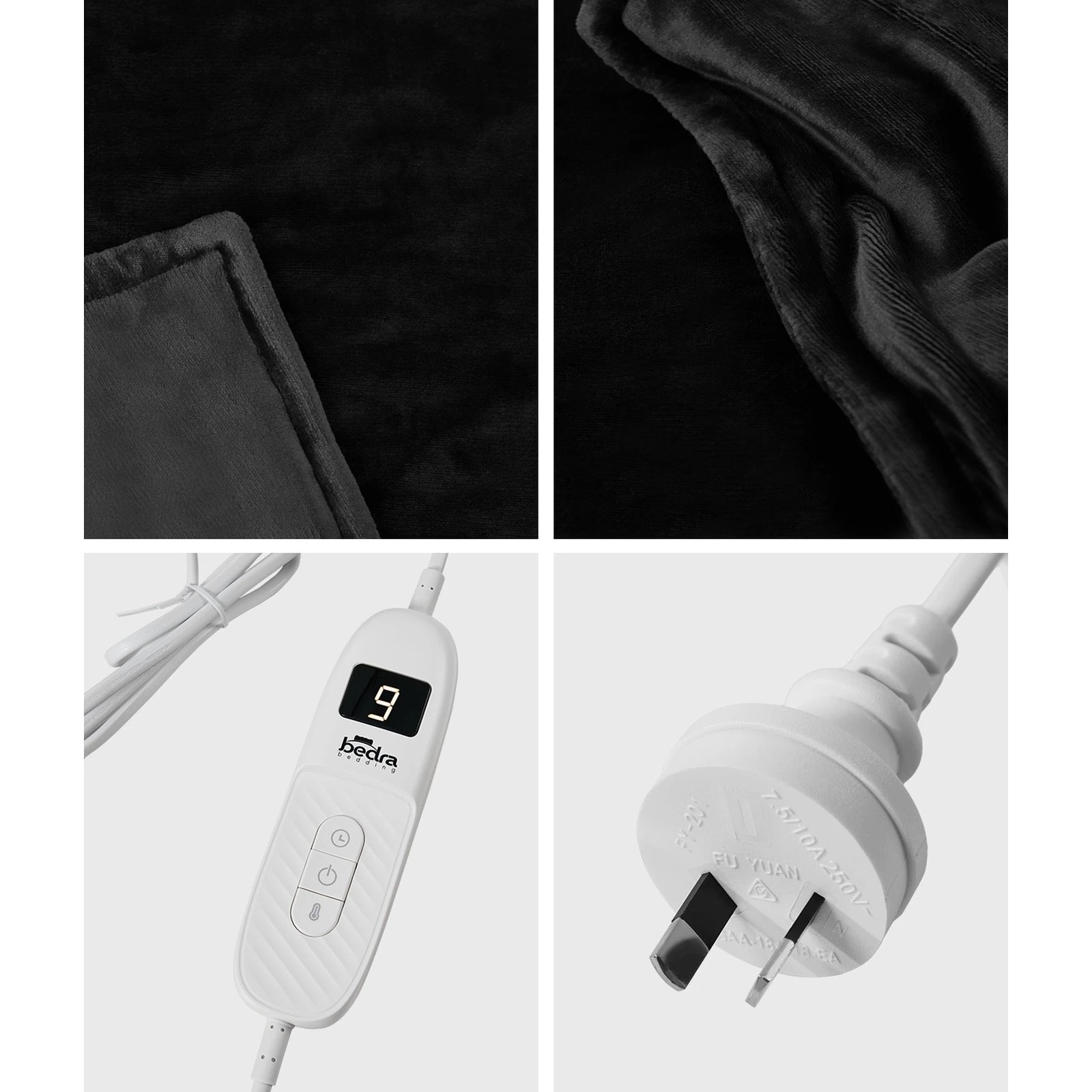 7 Bedra Electric Throw Rug Washable Heated Blanket Flannel Fleece Winter Warm - Single Bed - Grey, 7 of 10