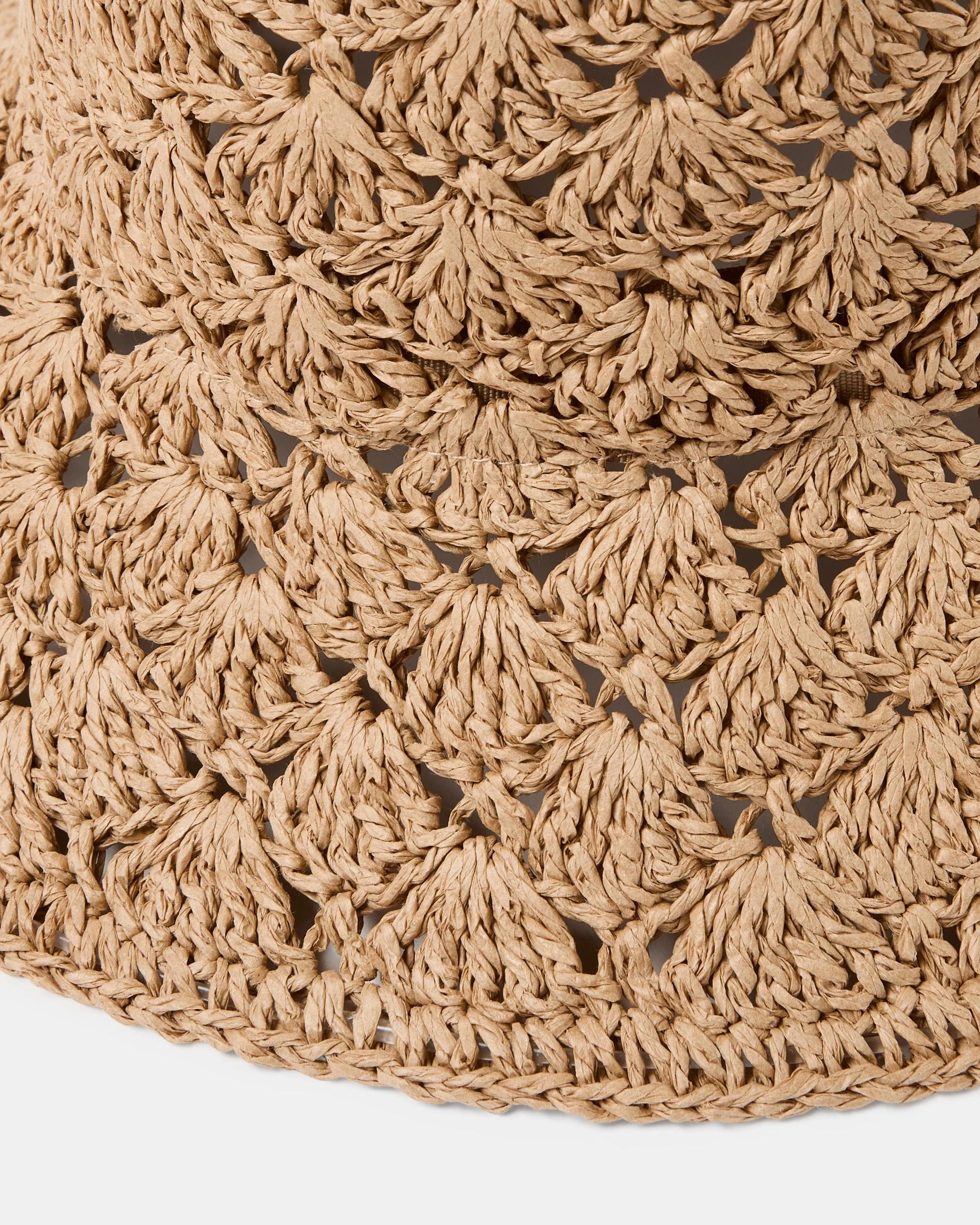2 Plain Crochet Bucket Hat Natural, 2 of 2