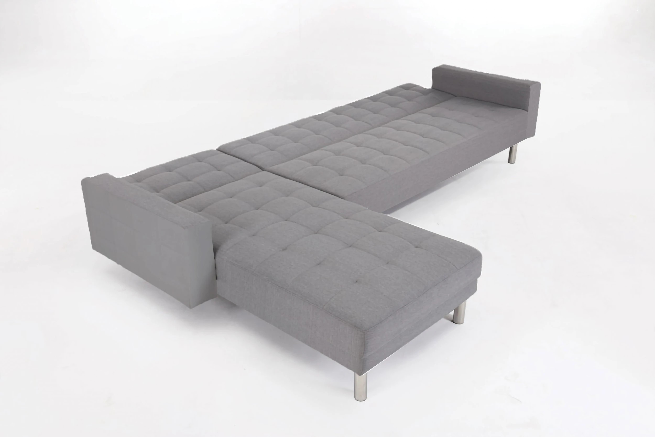 9 Foret 5 Seater Sofa Bed Modular Corner Lounge Recliner Chaise Couch Fabric Grey, 9 of 9