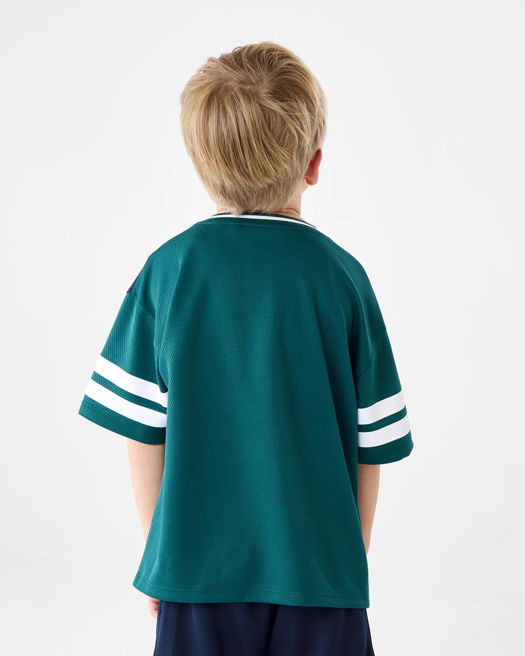 2 Oversized Sport Jersey Top Grn Varsit, 2 of 6