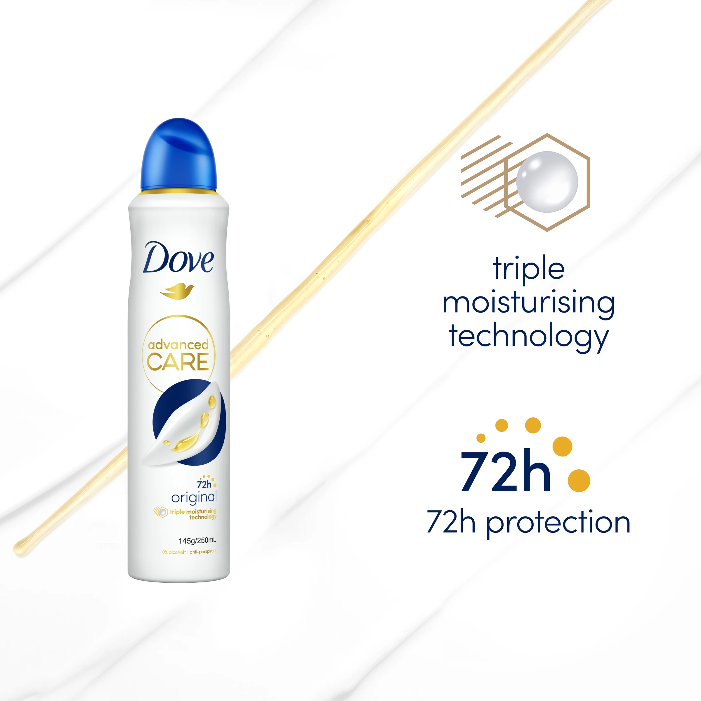 8 Dove Advanced Care Original Antiperspirant Deodorant 250ml, 8 of 10