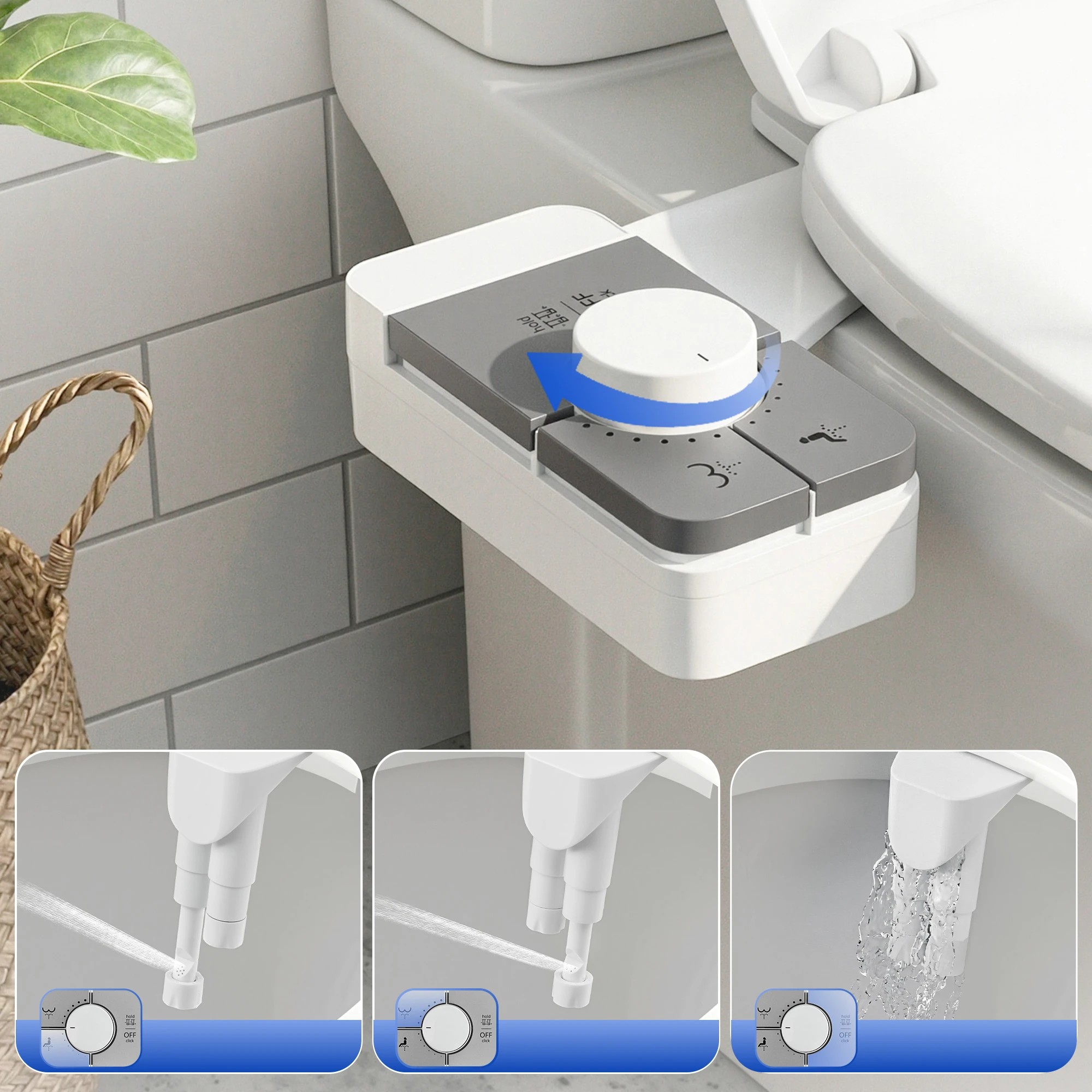 4 Cefito Ultra-Slim Bidet Attachment for Toilet Detachable Cold Water Bidet - White, 4 of 7