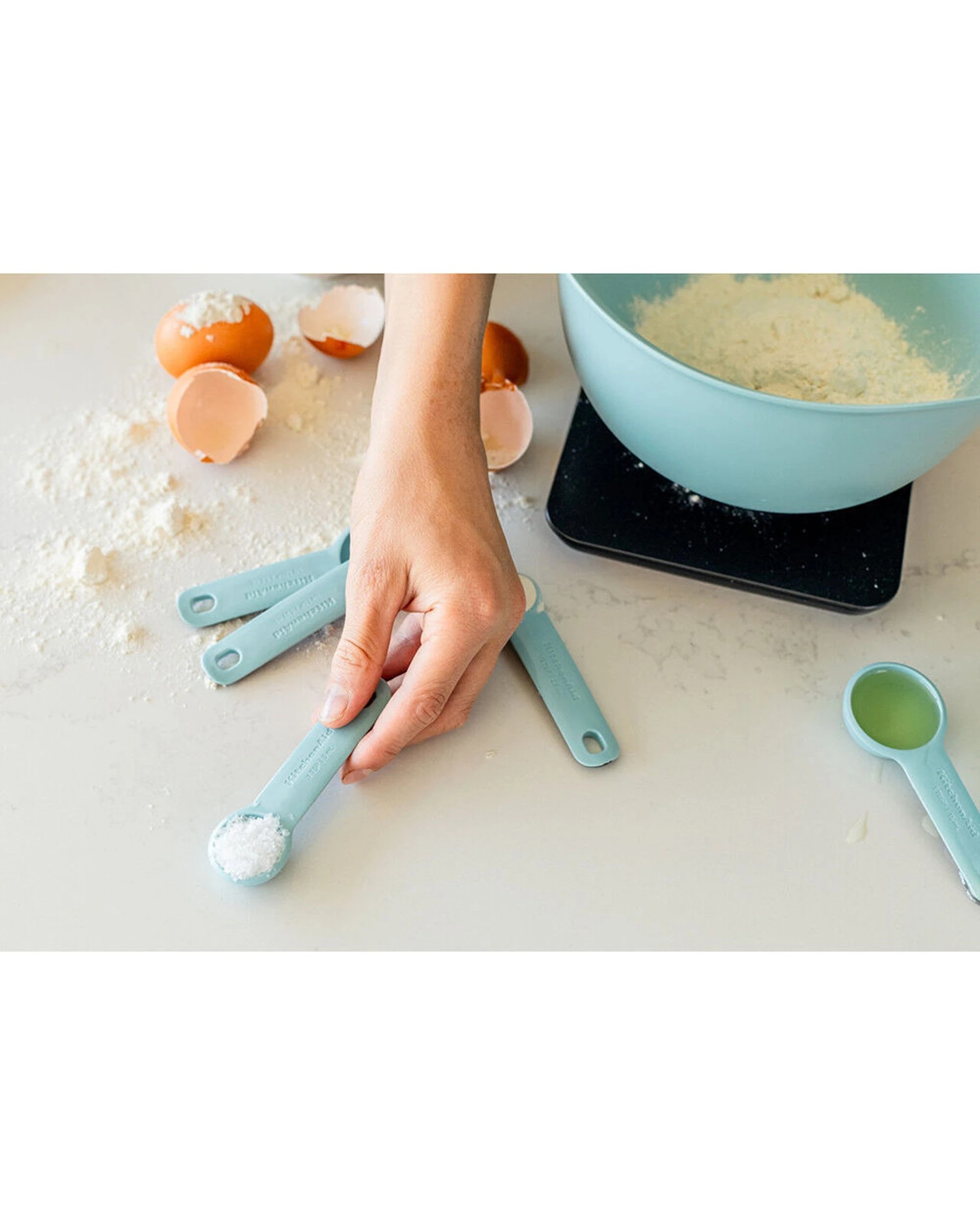 3 KitchenAid 2x 5pc Plastic Measuring Spoon Set Kitchen Cooking Utensils - Blue, 3 of 6