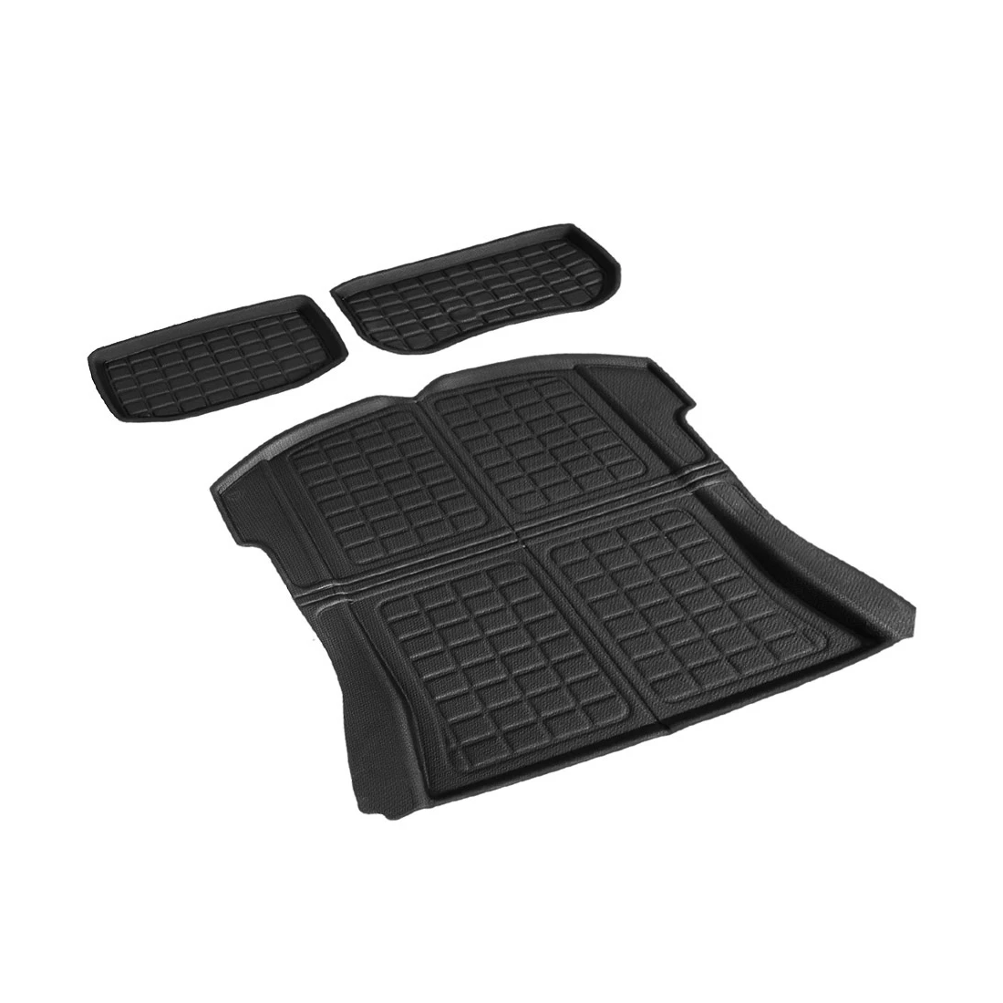 1 3PCS Car Rear Front Cargo Trunk Toolbox Rubber Mats Compatible for Tesla Model 3 - Black, 1 of 2