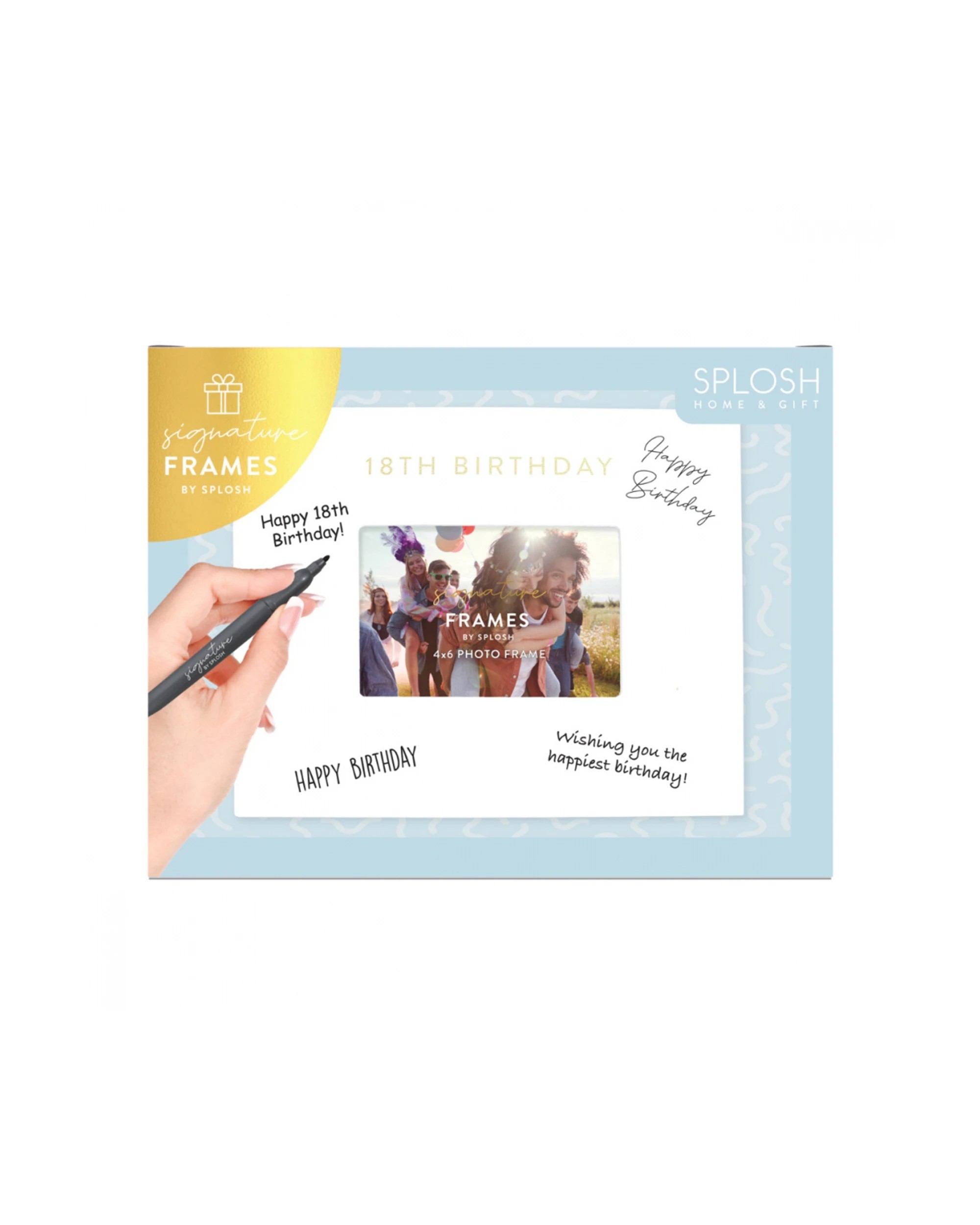 2 Splosh 18th Birthday Signature Photo Frame W/ Marker Home Decor 27.5x23cm White
 - White, 2 of 5