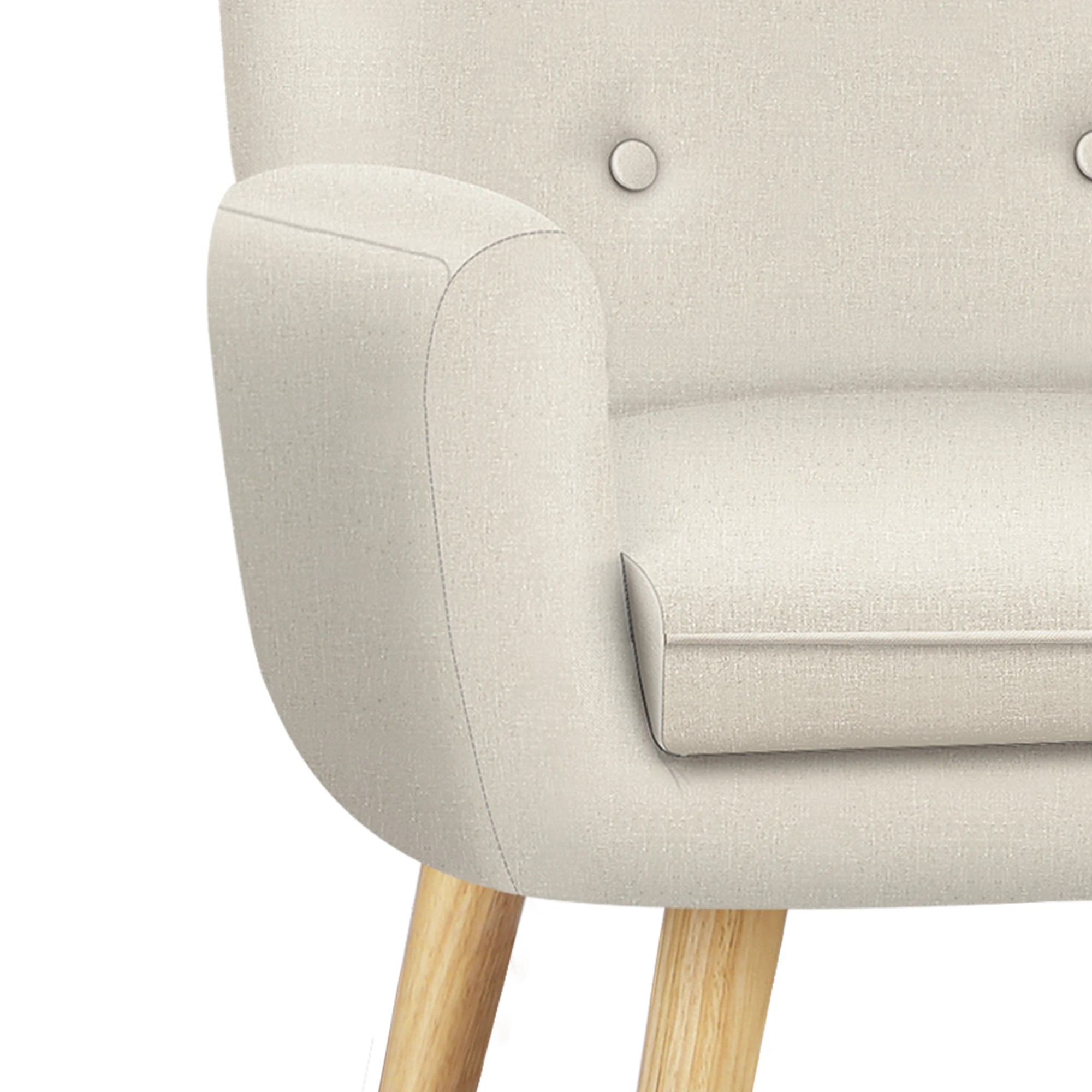 8 Alfordson Armchair Lounge Chair Tub Accent Chairs Fabric Couch Sofa - Beige, 8 of 9