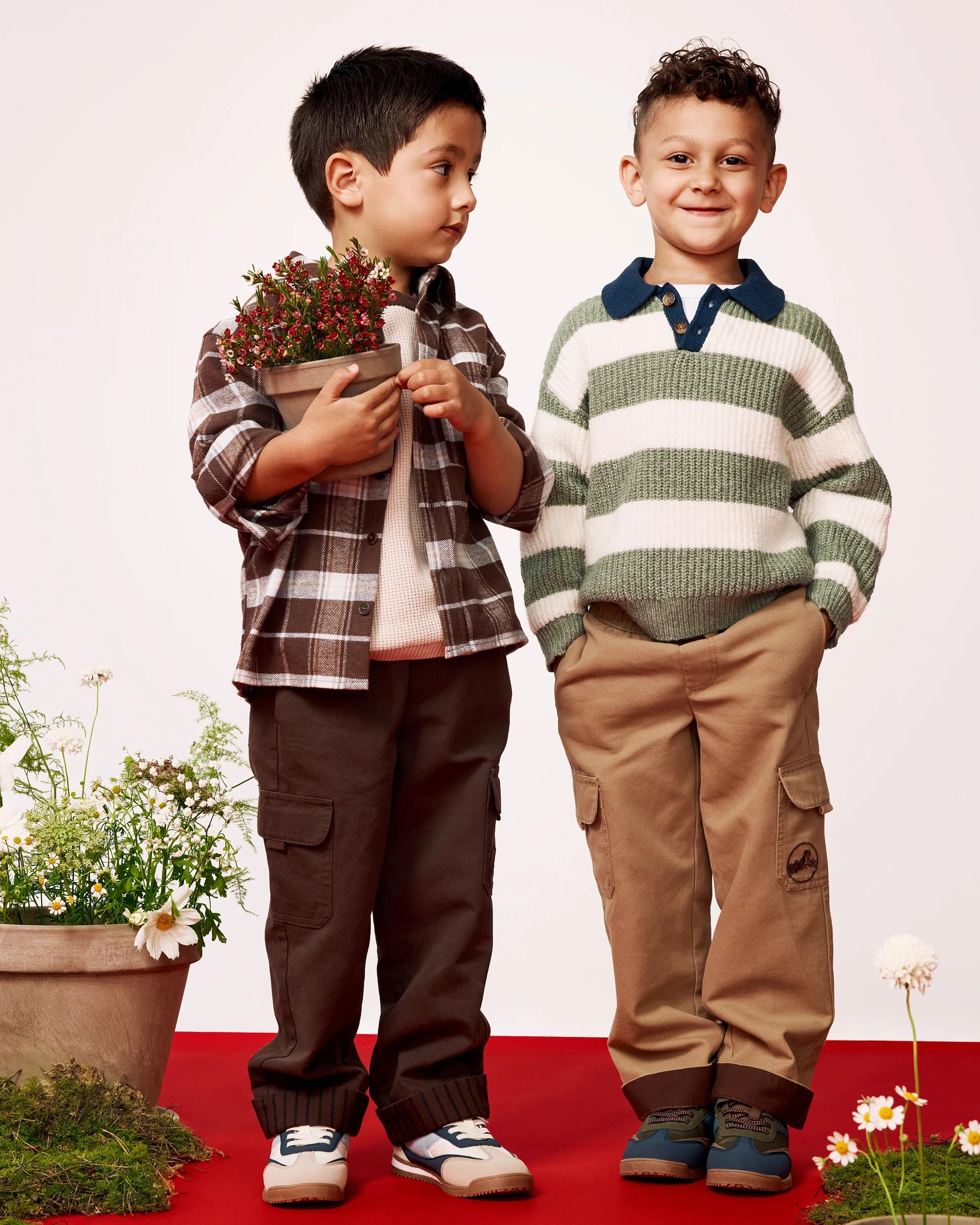 8 Target Kids Australian Cotton Blend Elastic Waistband Cargo Pants TAN, 8 of 8