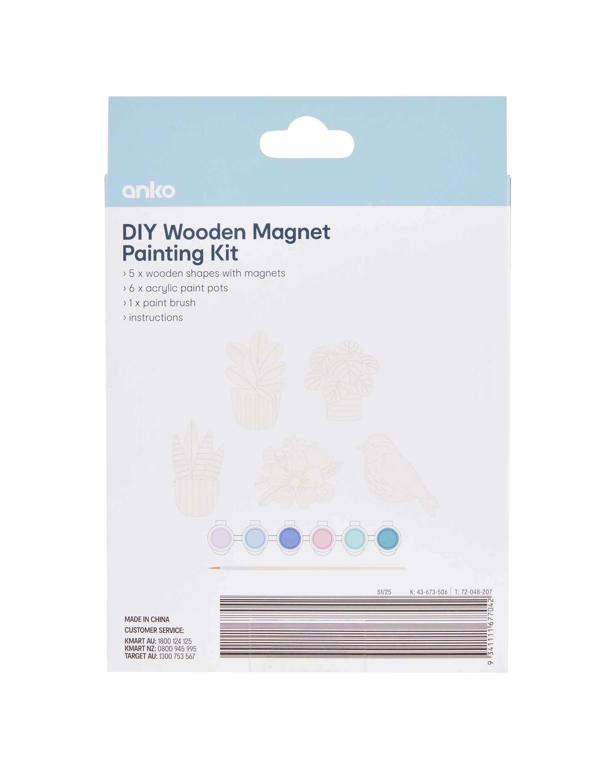 3 DIY Wooden Magnet Painting Kit, 3 of 3