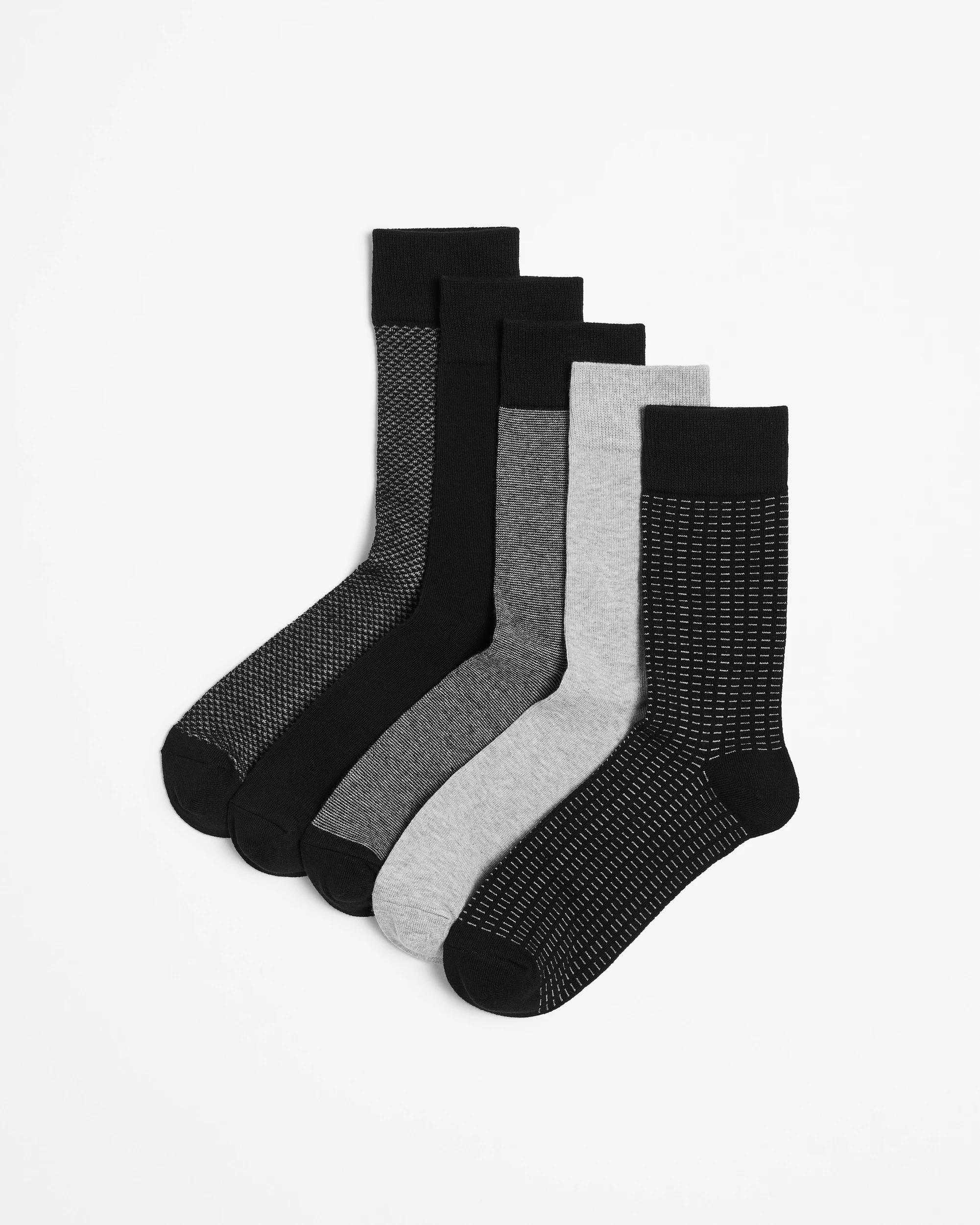 1 Mens Australian Cotton Blend Business Socks 5 Pack - Maxx MULTI/BLACK/GREY, 1 of 3