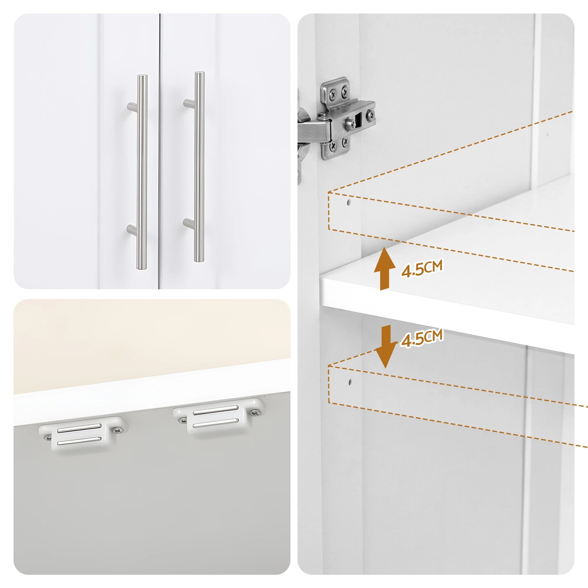 7 Artiss 2x Buffet Unit Cabinet Sideboard Pantry 180cm - White, 7 of 8