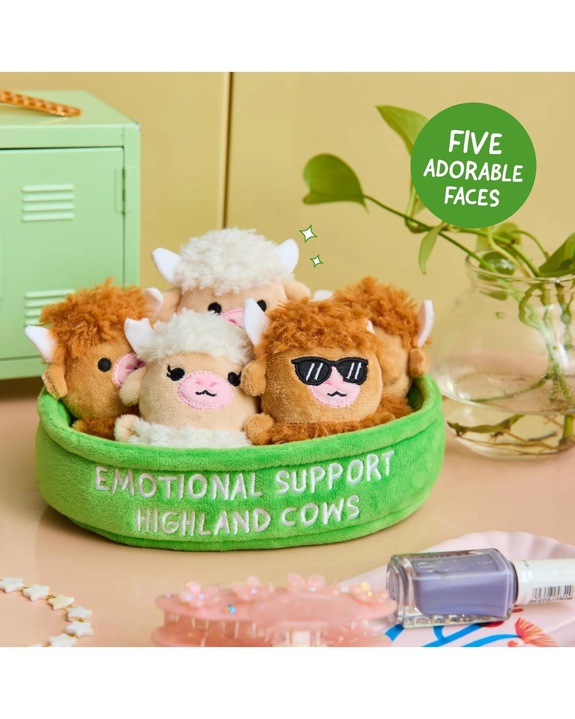 5 Emotional Support Highland Cows Plush Set, 5 of 6