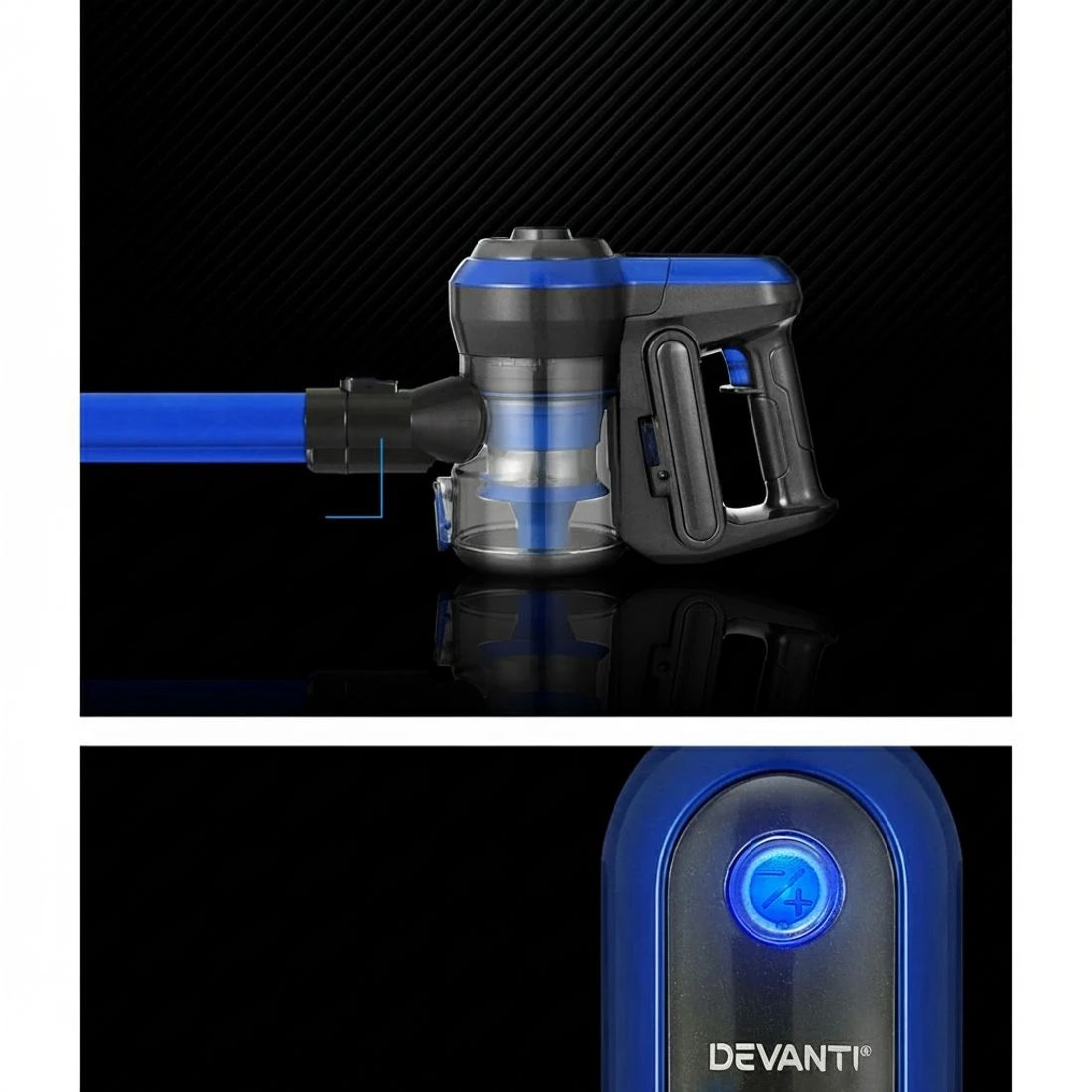3 Devanti Stick Vacuum Cleaner Brushless Cordless 250W - Blue, 3 of 5