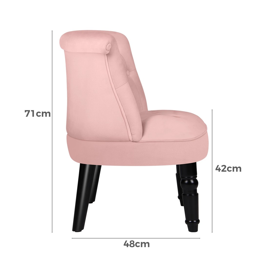 7 Alfordson Armchair Lounge Chair Wingback Accent Chair Velvet Tufted Sofa - Pink, 7 of 9