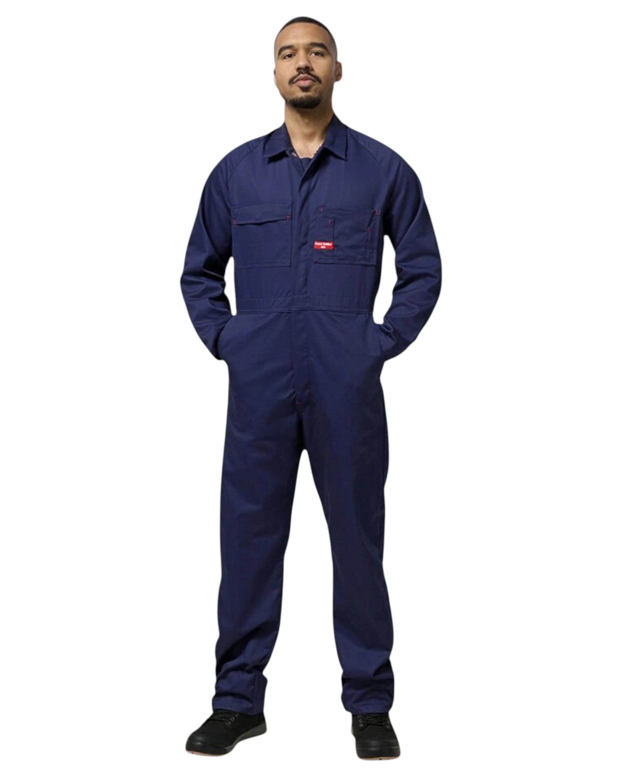 5 Hard Yakka Mens Foundations Cotton Drill Coverall NAVY, 5 of 7