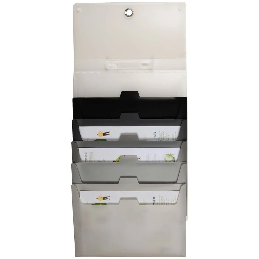 3 J.Burrows Hanging Expansion File 6 Pockets Black, 3 of 3