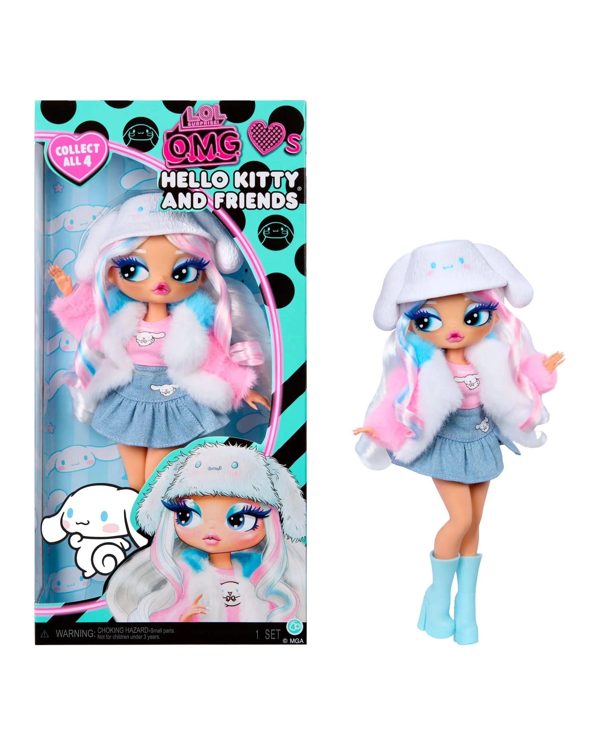 1 L.O.L. Surprise! O.M.G. Loves Sanrio Hello Kitty and Friends Cinnamoroll Doll, 1 of 3