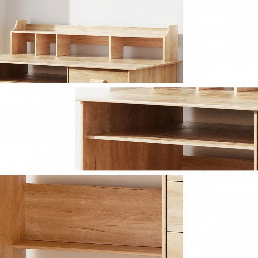 5 Artiss Computer Desk Office Study Desks Table Shelf Drawer - Natural, 5 of 5