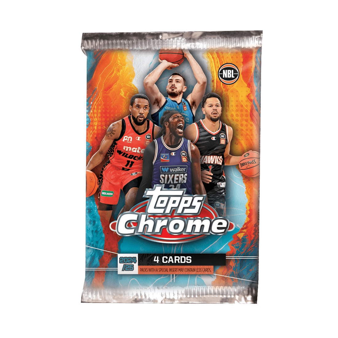 1 Topps Chrome NBL 2024-2025 Basketball Trading Card Hobby Pack, 1 of 2
