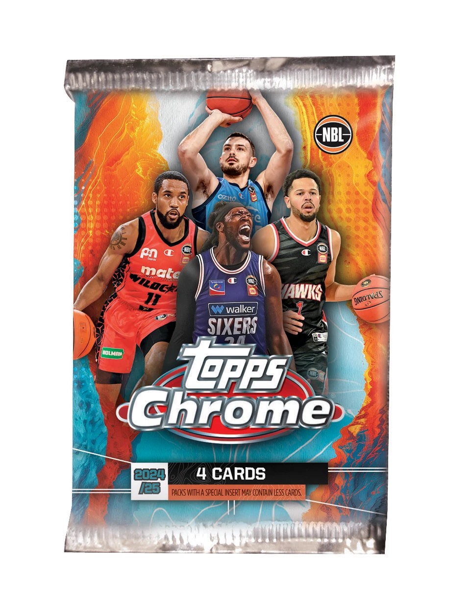 1 Topps Chrome NBL 2024-2025 Basketball Trading Card Hobby Pack, 1 of 2