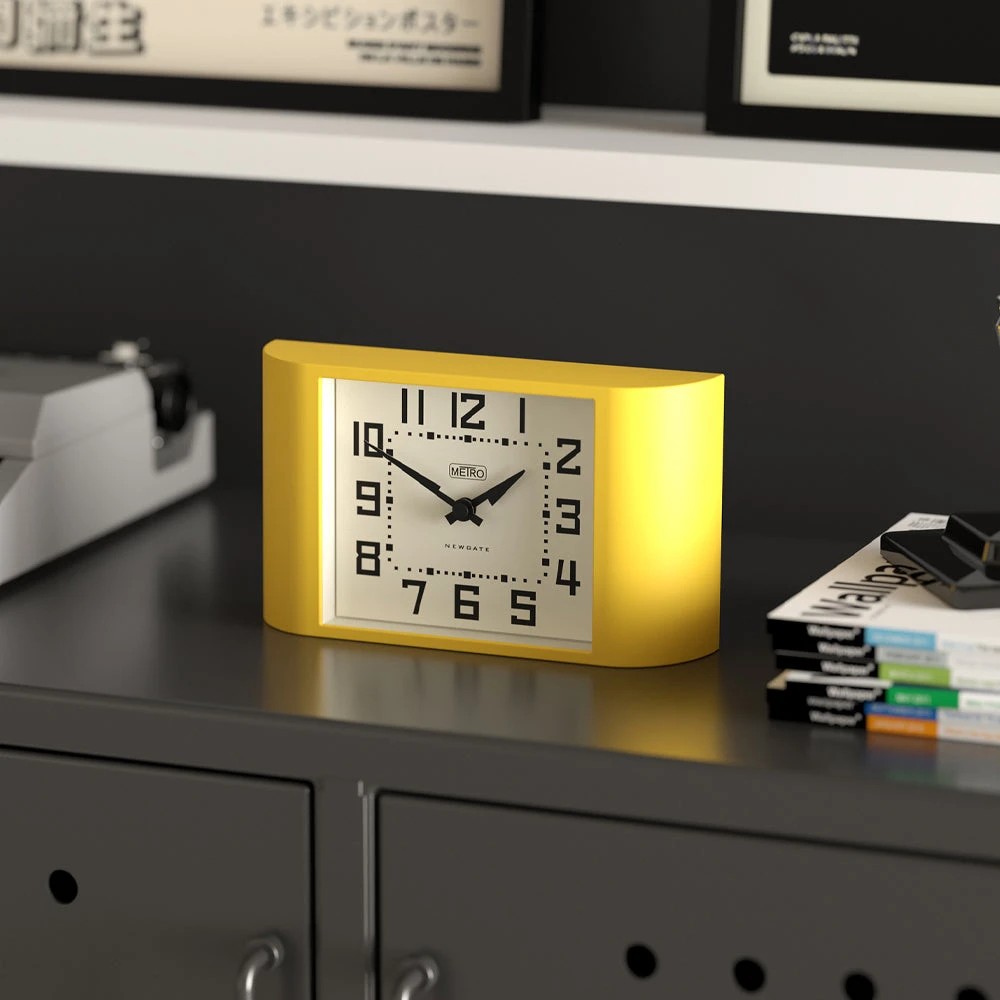 2 Newgate Mini Metro Mantel Clock-Yellow - Yellow, 2 of 4