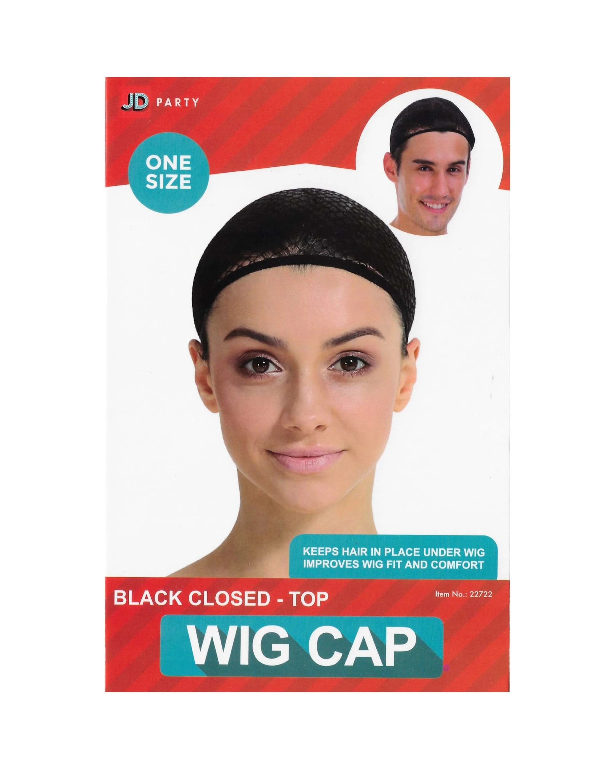 2 JD Party Wig Cap - One Size - Black, 2 of 3