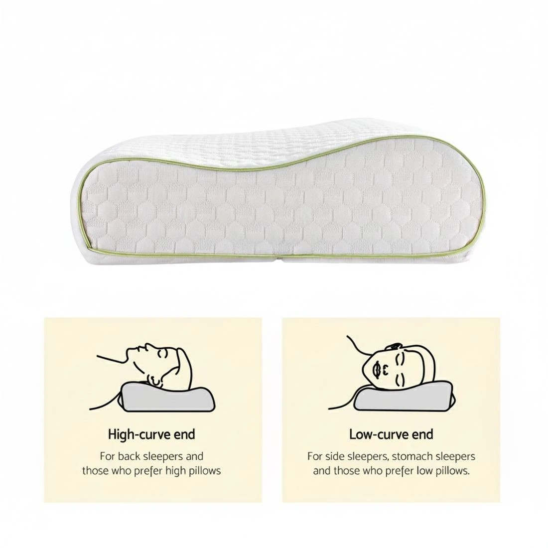 5 Giselle Memory Foam Pillow Contour Neck - White, 5 of 5