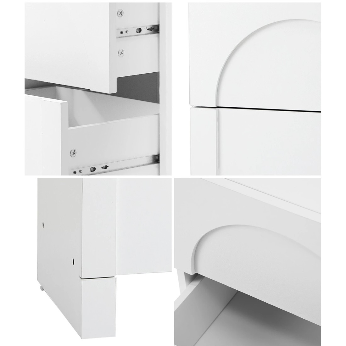 4 Oikiture Bedside Table 2 Drawers Side Table Storage Cabinet Nightstand
 - White, 4 of 10