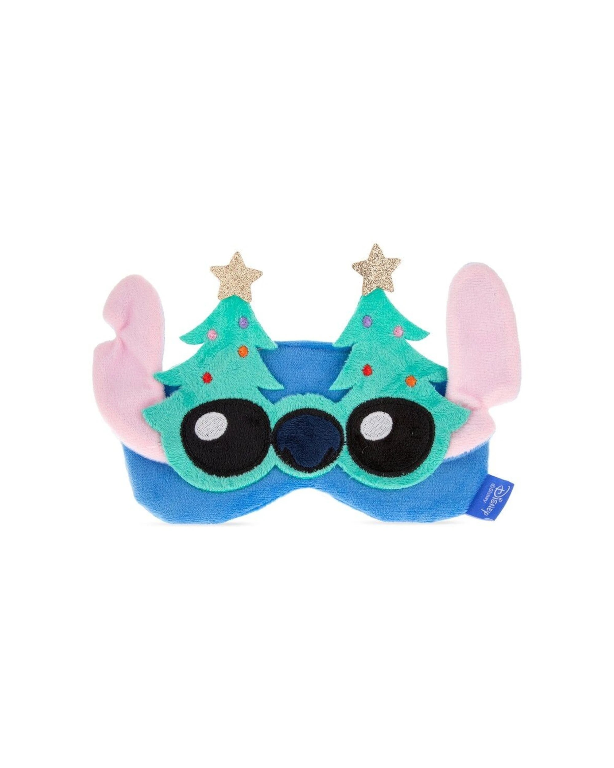 3 Disney Stitch at Christmas Elasticated Soft Plush Sleep Face Mask 2PK - Blue, 3 of 3