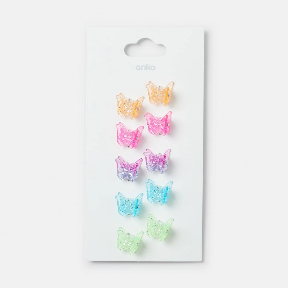 4 10 Pack Bright Butterfly Mini Hair Clips, 4 of 4