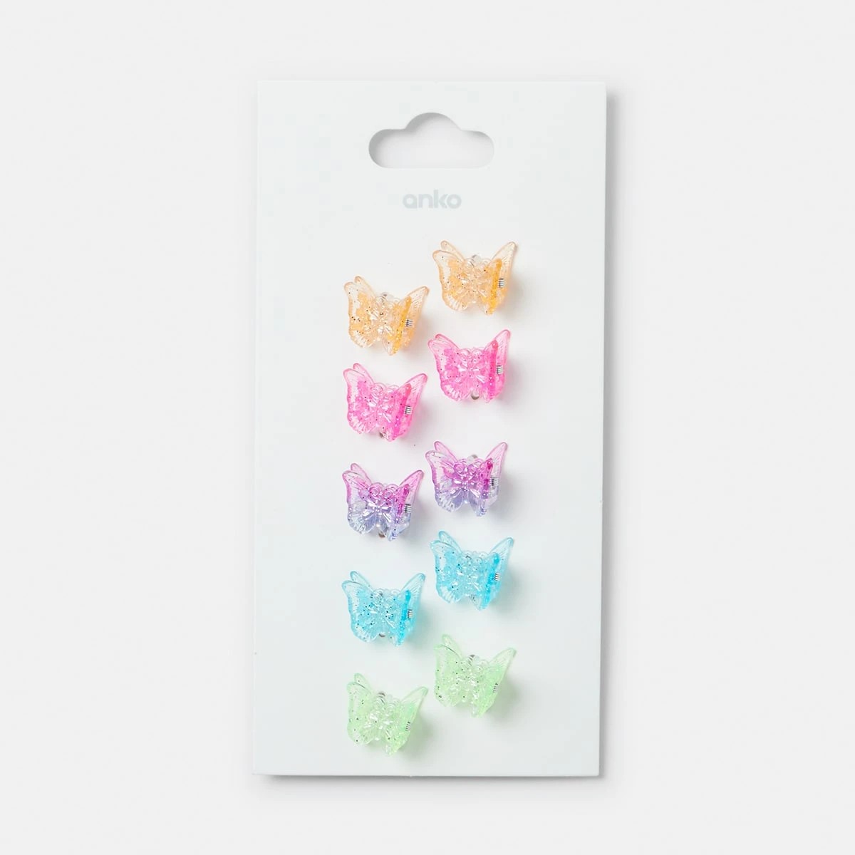 4 10 Pack Bright Butterfly Mini Hair Clips, 4 of 4