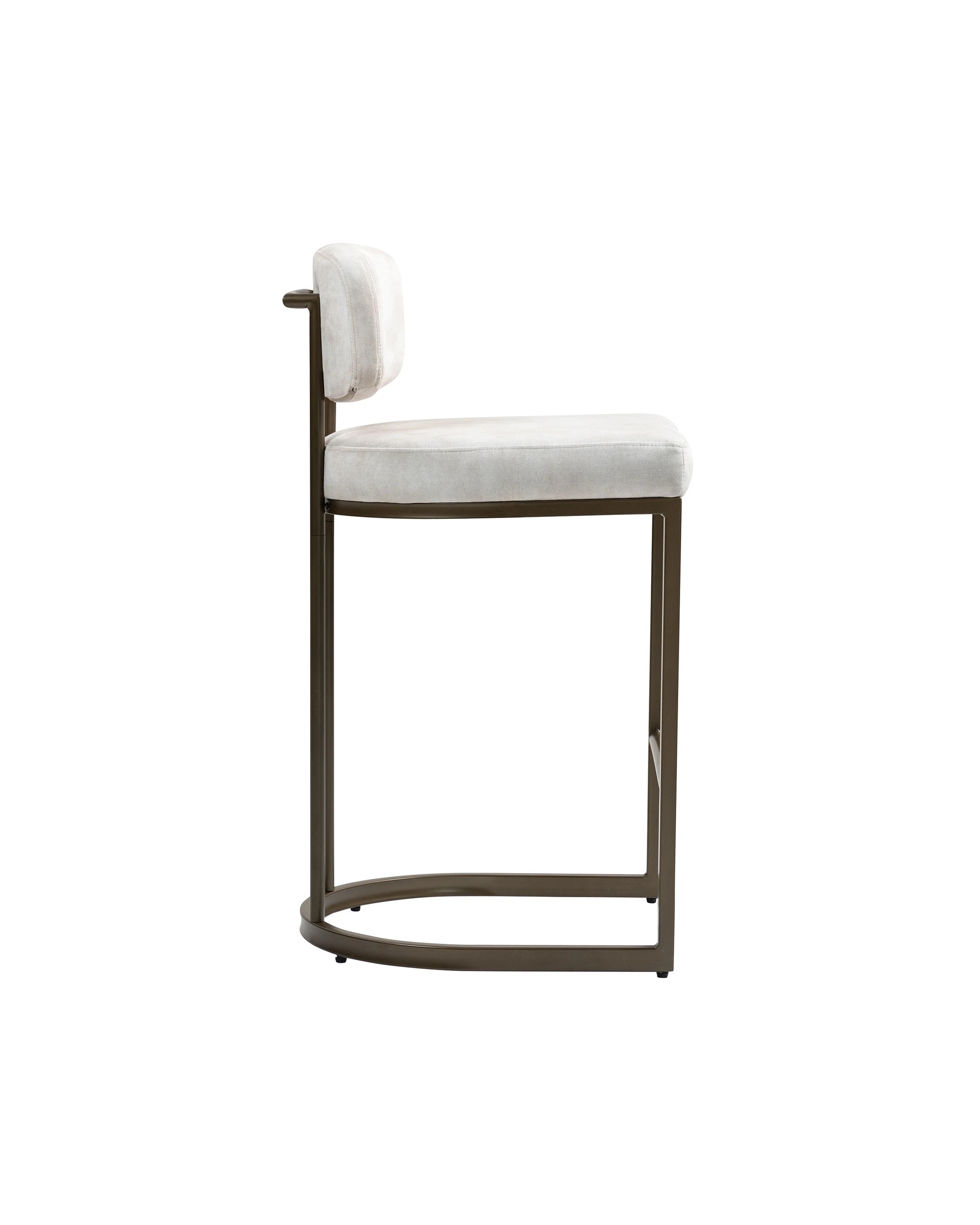 4 IHOMDEC Velvet Bar Stools Set of 2 - Beige - Beige, 4 of 10