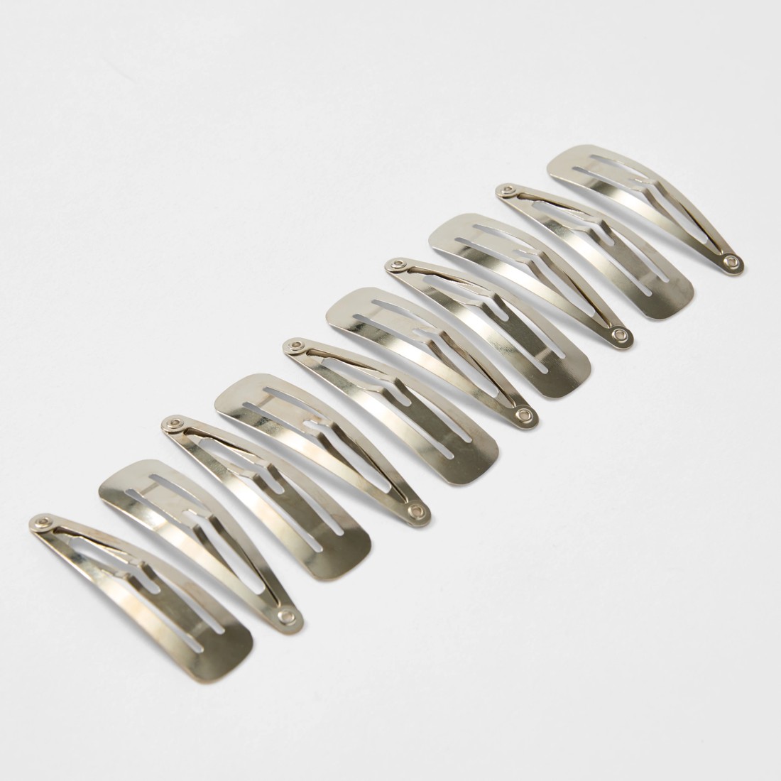 1 OXX Haircare 10 Pack One Touch Clips - Silver Tone, 1 of 3