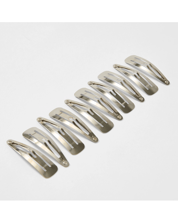 OXX Haircare 10 Pack One Touch Clips - Silver Tone