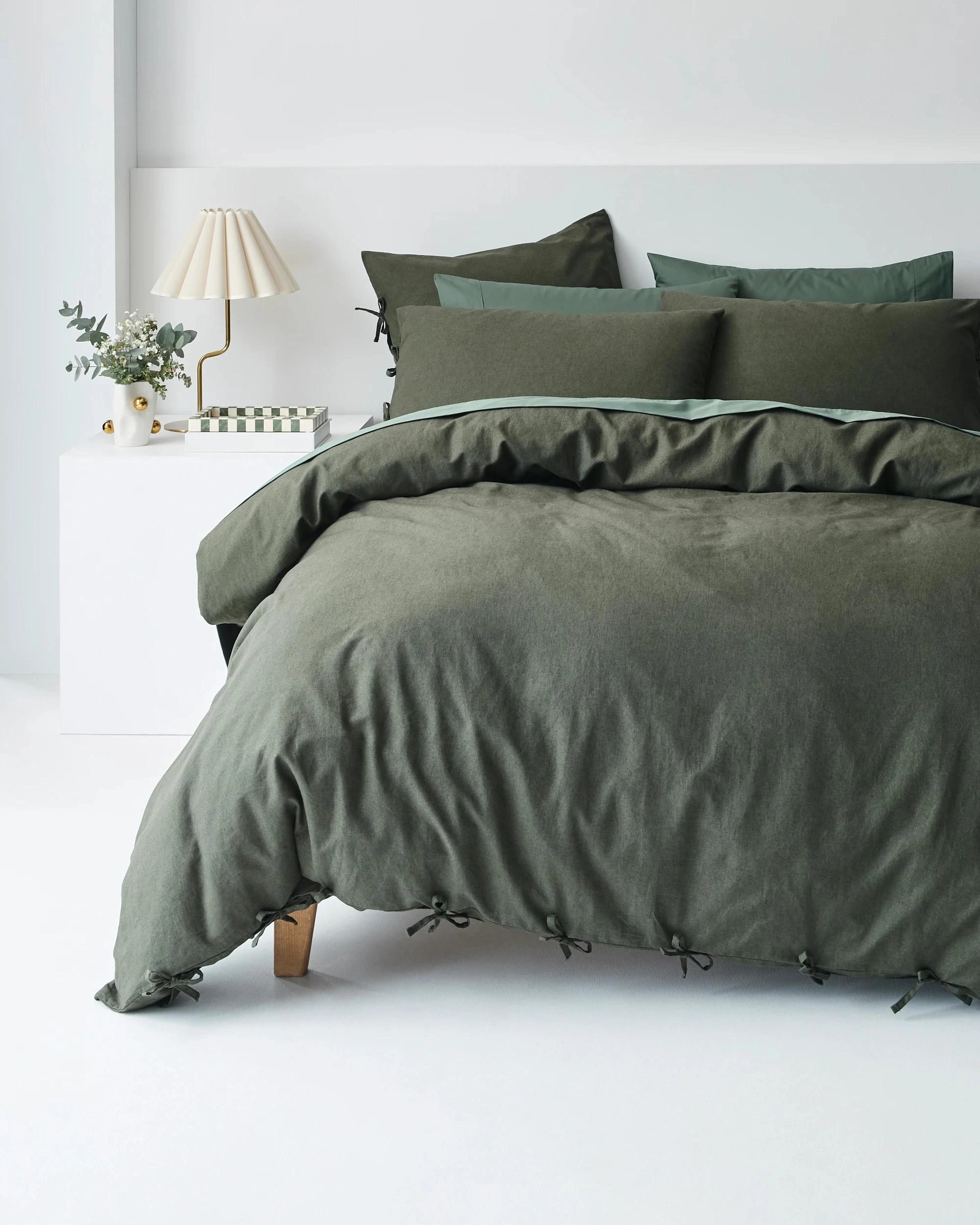 1 Target Laynie Linen/Cotton Quilt Cover Set - Queen Bed - Green, 1 of 9