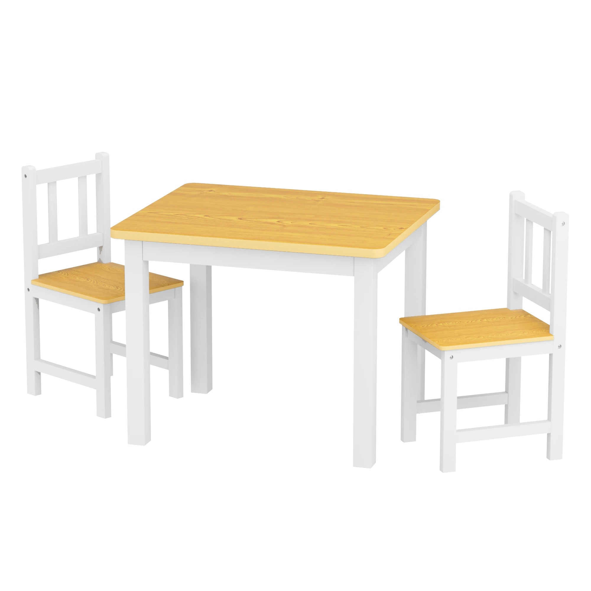 1 Bopeep Kids Table and Chairs Set Wooden Study Play Desk Children Activity 3Pcs, 1 of 9