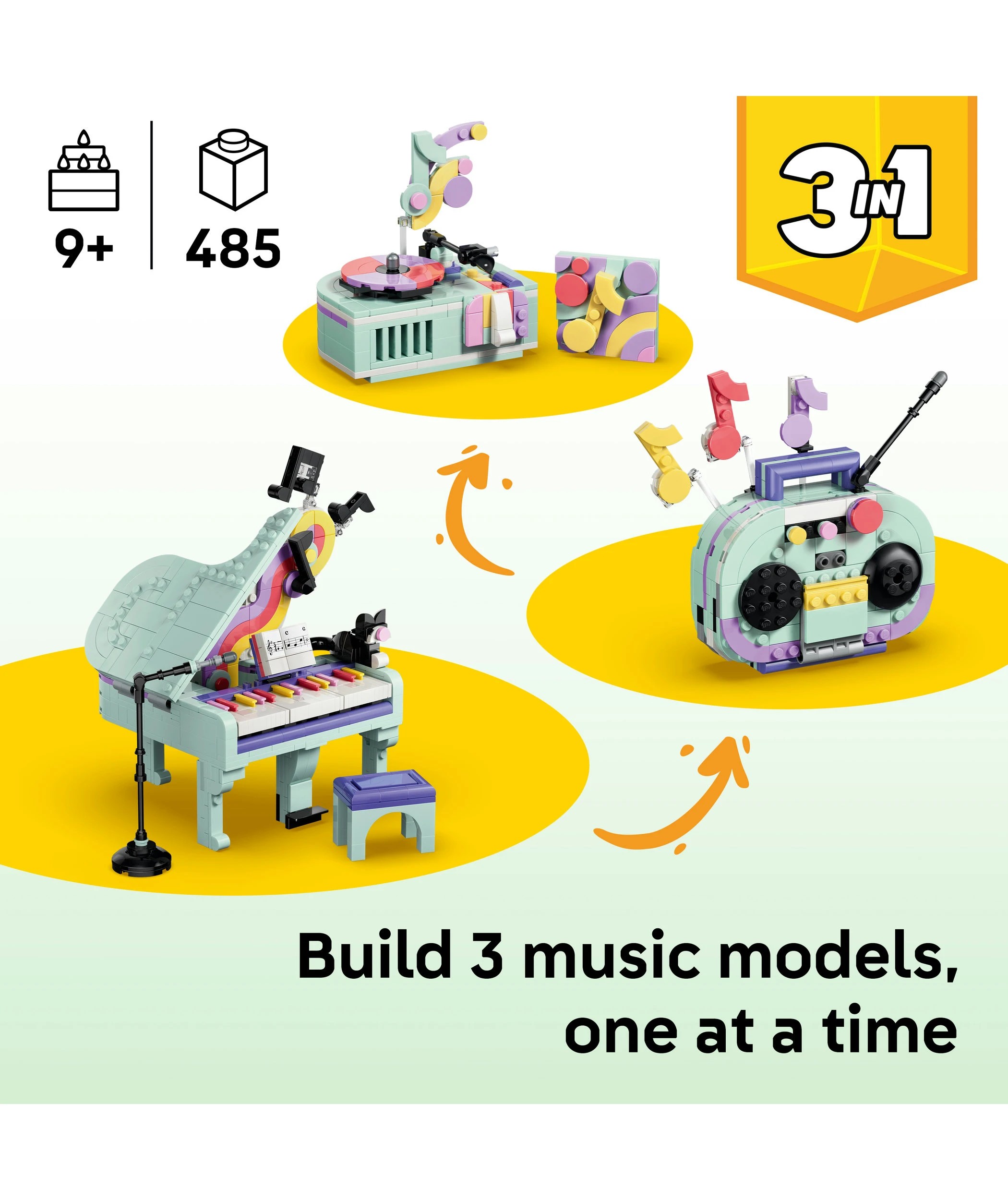 3 LEGO Creator Music Decor Piano with Cat 31392, 3 of 9