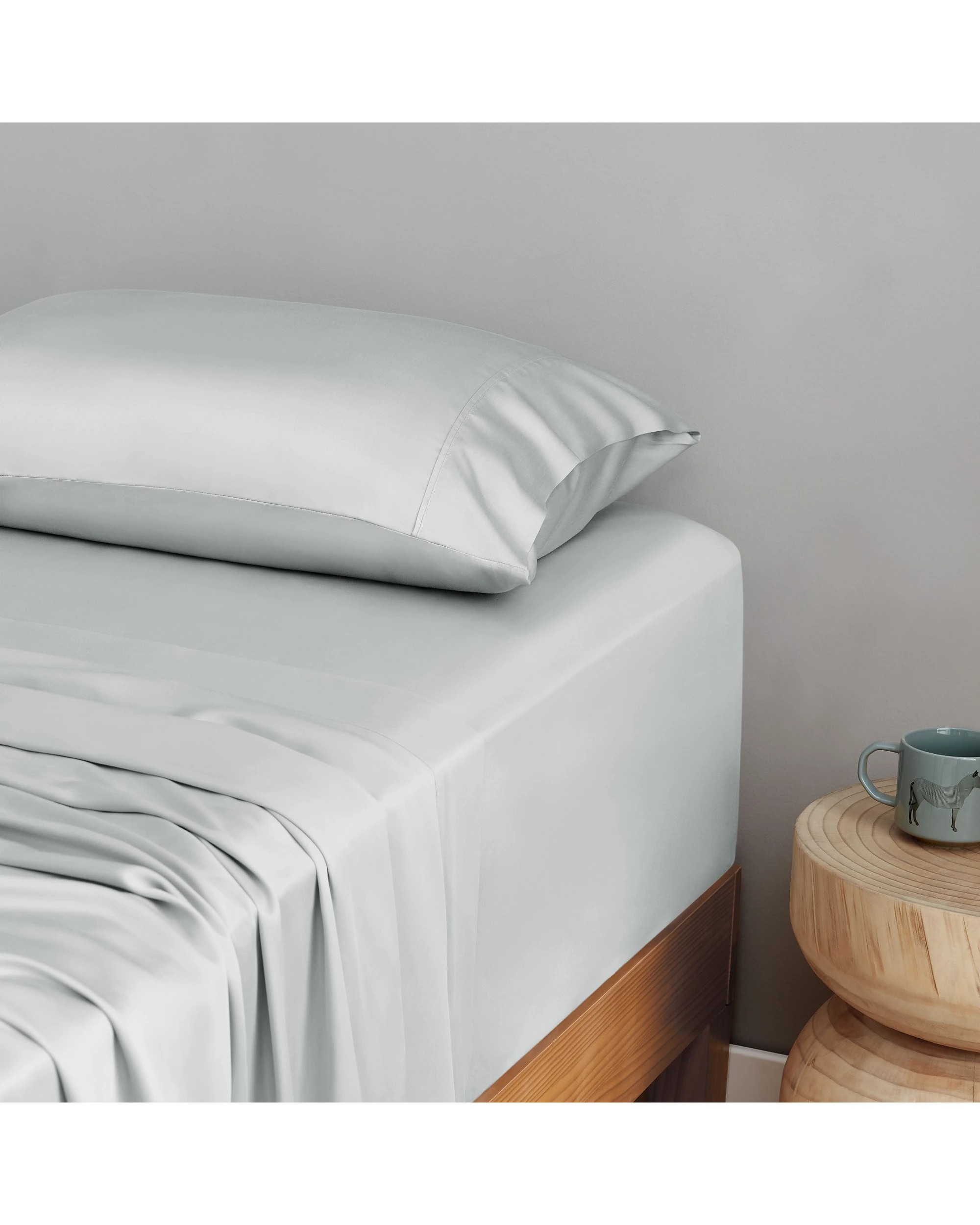 3 Natural Home 400TC 100% Bamboo Sateen Sheet Set - Single Bed - Dove Grey, 3 of 6