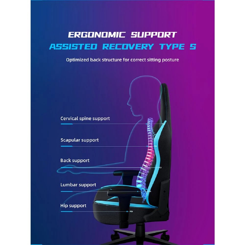 10 ONEX RTC Embrace Large Alcantara Premium Gaming Chair Blue Gaming Chairs, 10 of 10