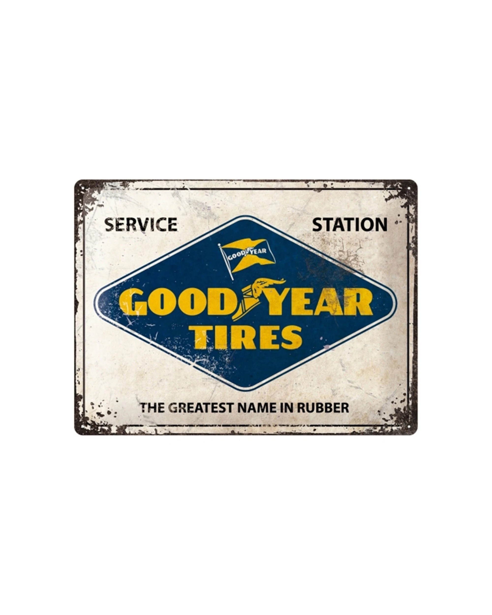 1 Nostalgic-Art Large 30x40cm Metal Wall Art Sign Plaque - Goodyear Logo - Multi, 1 of 4