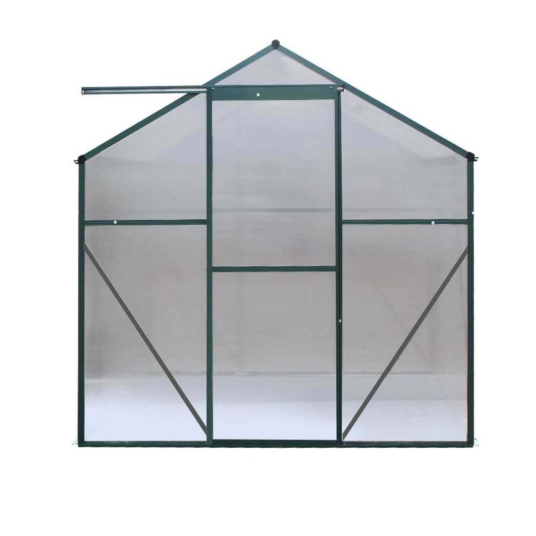 3 Green Fingers Greenhouse Aluminium Polycarbonate Green House Garden Shed - Green, 3 of 7