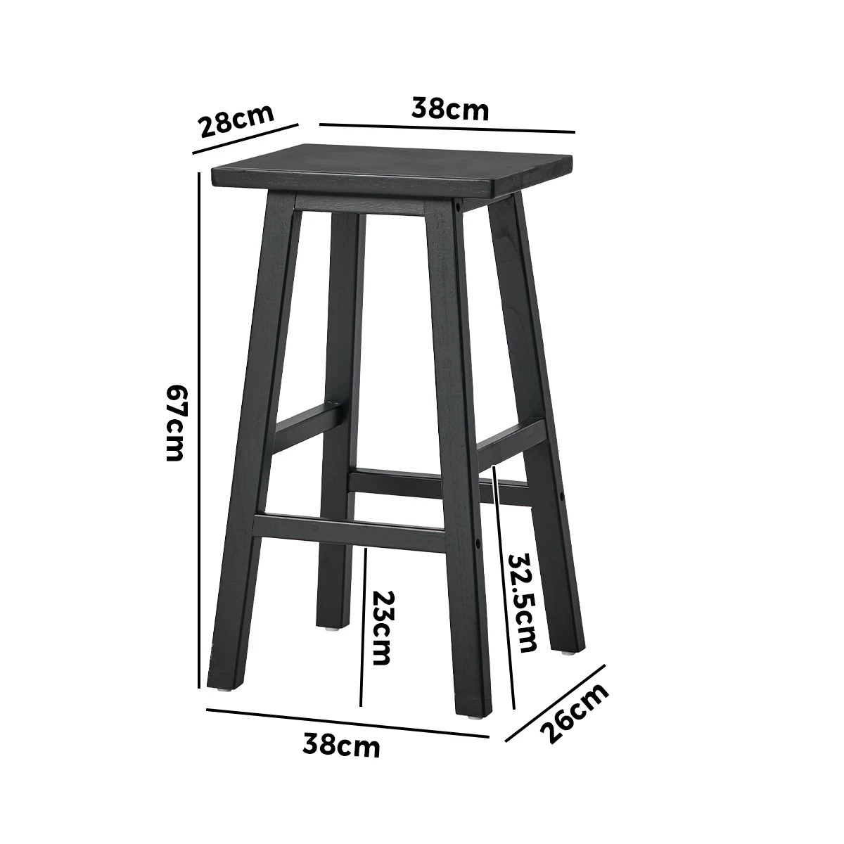 2 Oikiture 4x Bar Stool Kitchen Counter Dining Chair Split-Level Footrest - Black, 2 of 8