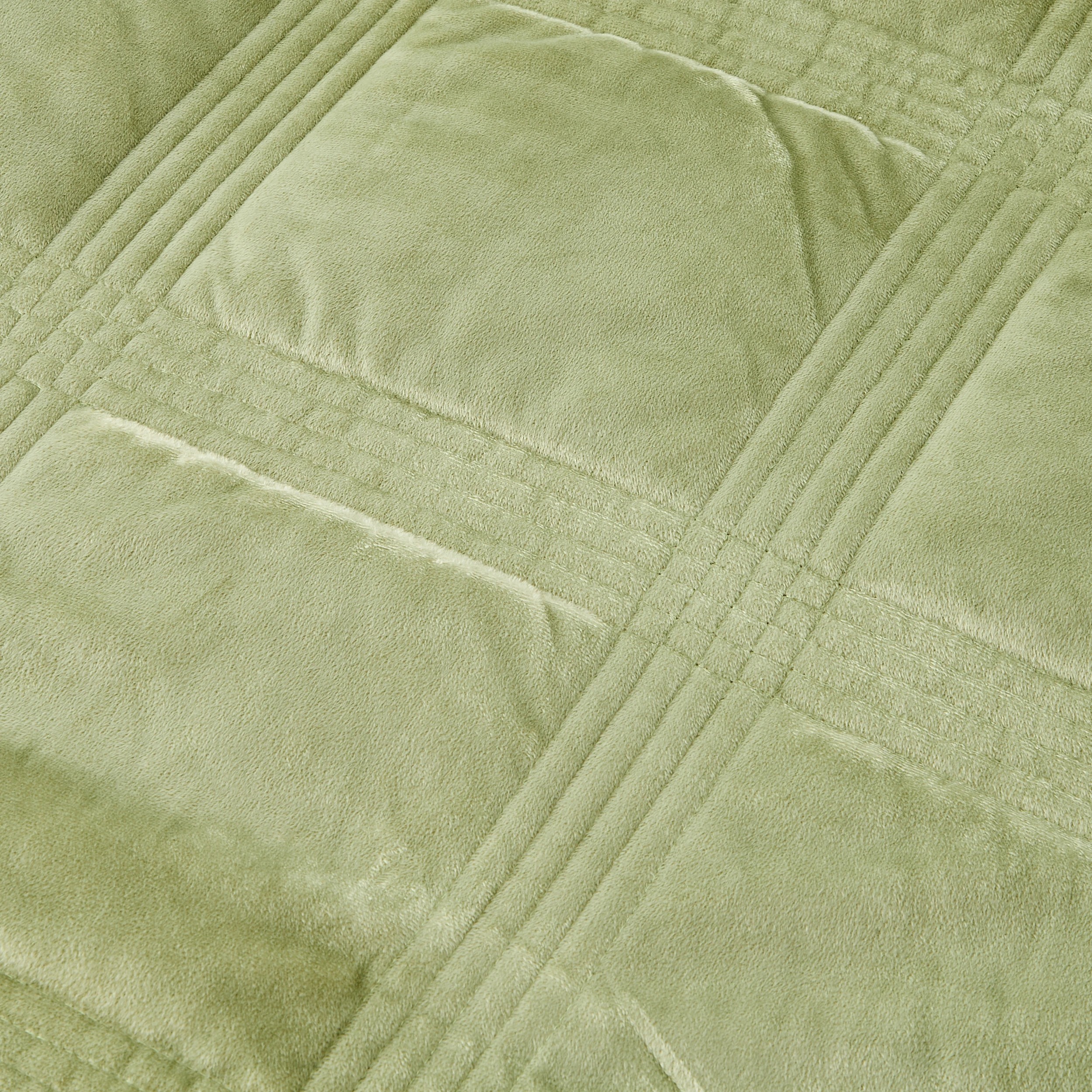 9 Velvet Reversible Coverlet Set - Queen/King Bed, Sage and Lilac, 9 of 9