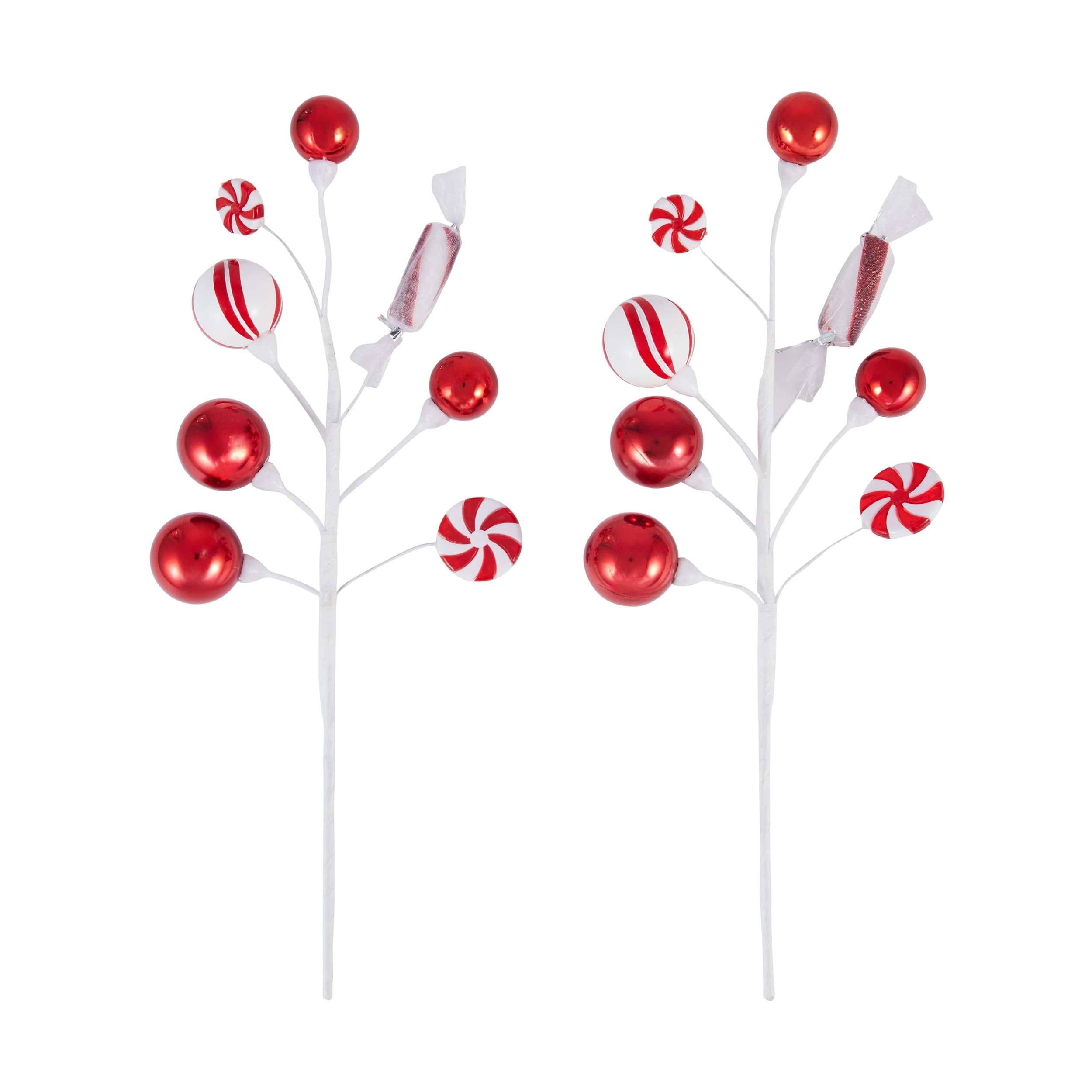 1 2 Pack Candy Cane Tree Picks, 1 of 2