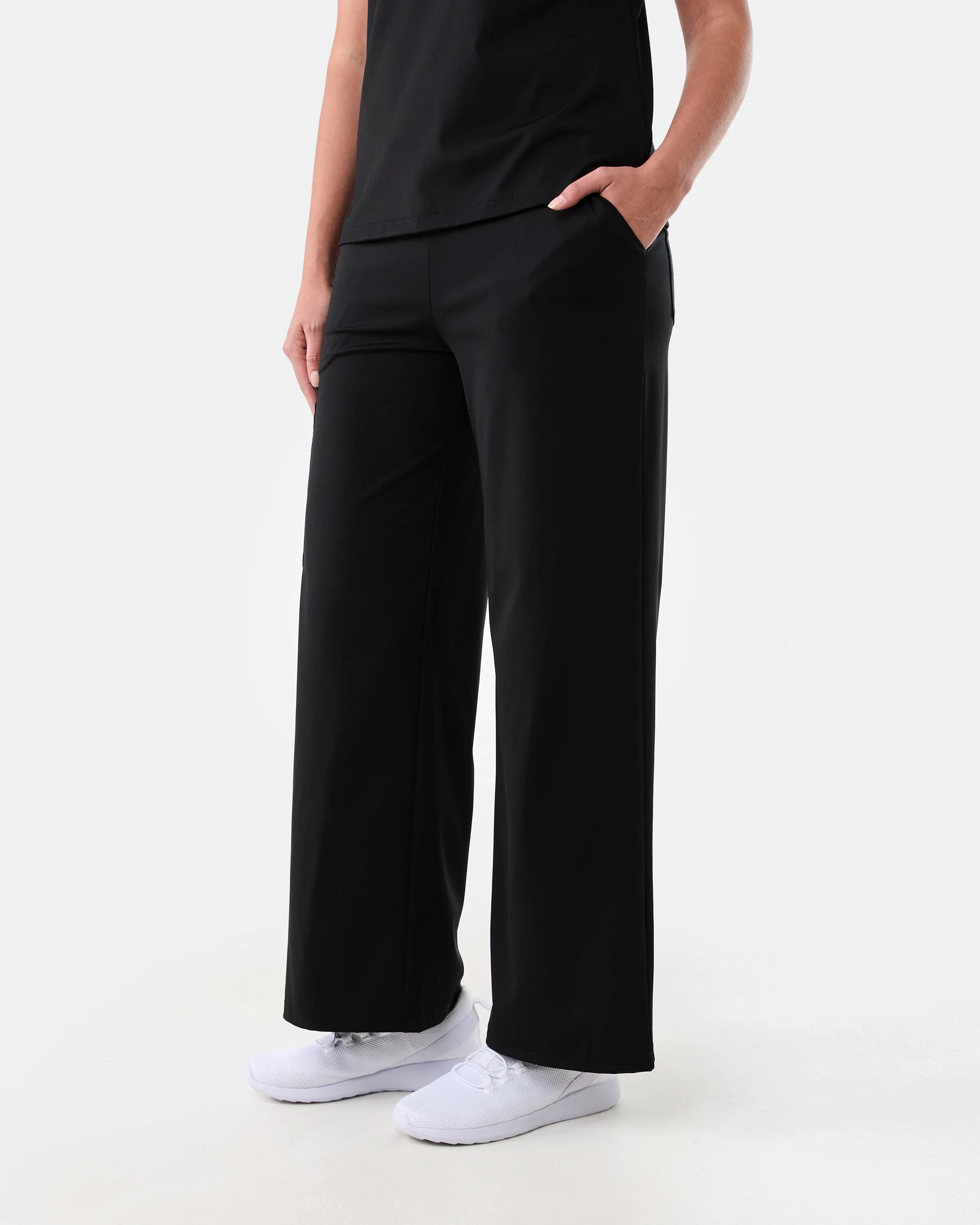 2 Workwear Scrub Performance Flare Pants Black, 2 of 8