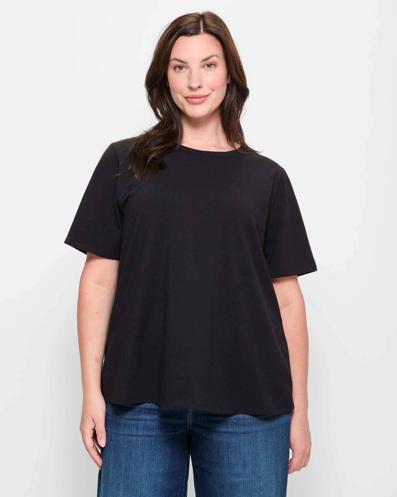 6 Target Plus Size Australian Cotton T-Shirt BLACK, 6 of 10