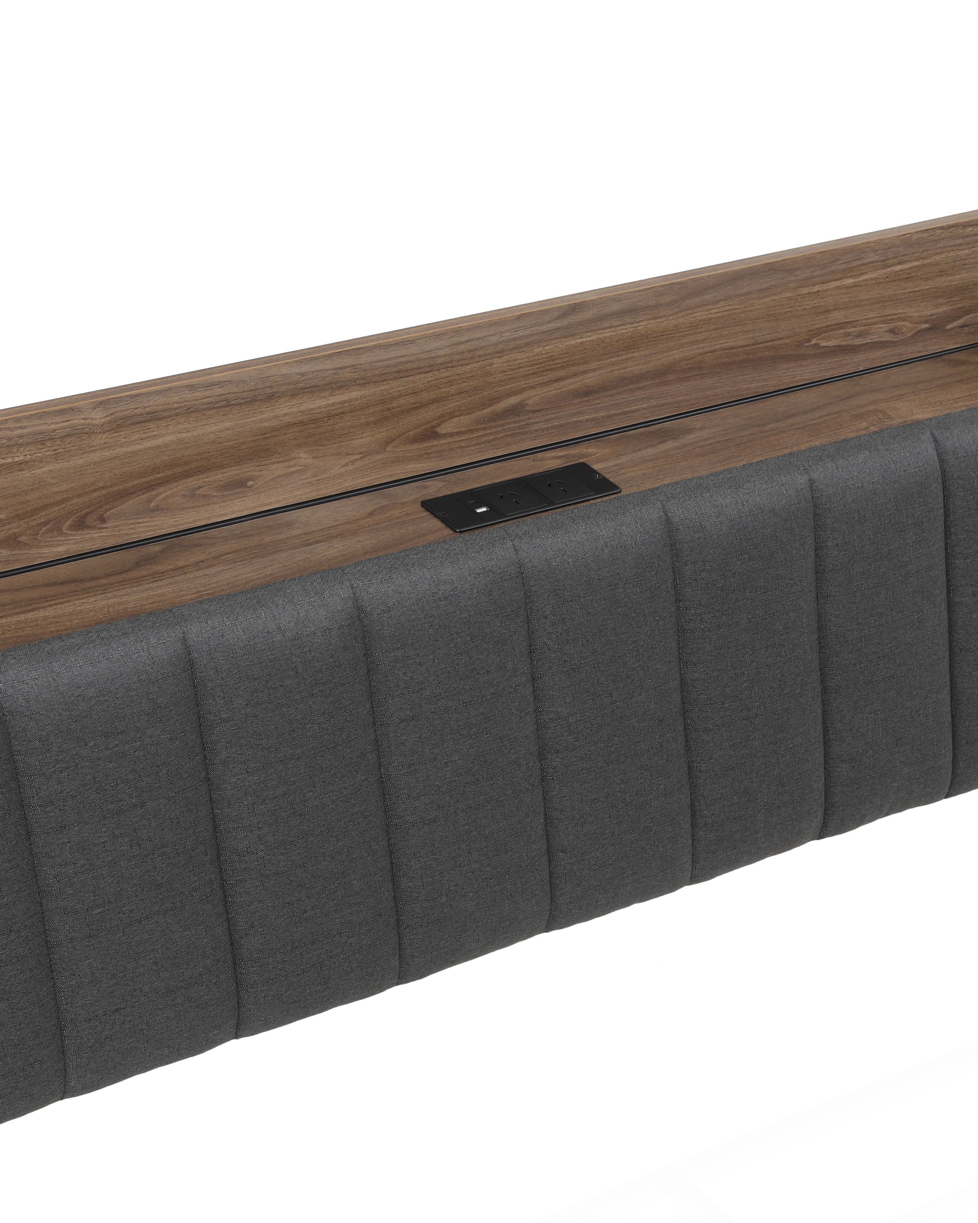 4 Artiss Metal Bed Frame Queen Size with 2-Tier Hidden Storage with Charging Station - Grey, 4 of 7