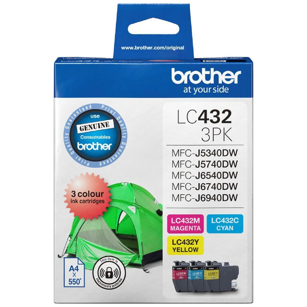 1 Brother LC 432 Ink Cartridges 3 Colour Value Pack, 1 of 1
