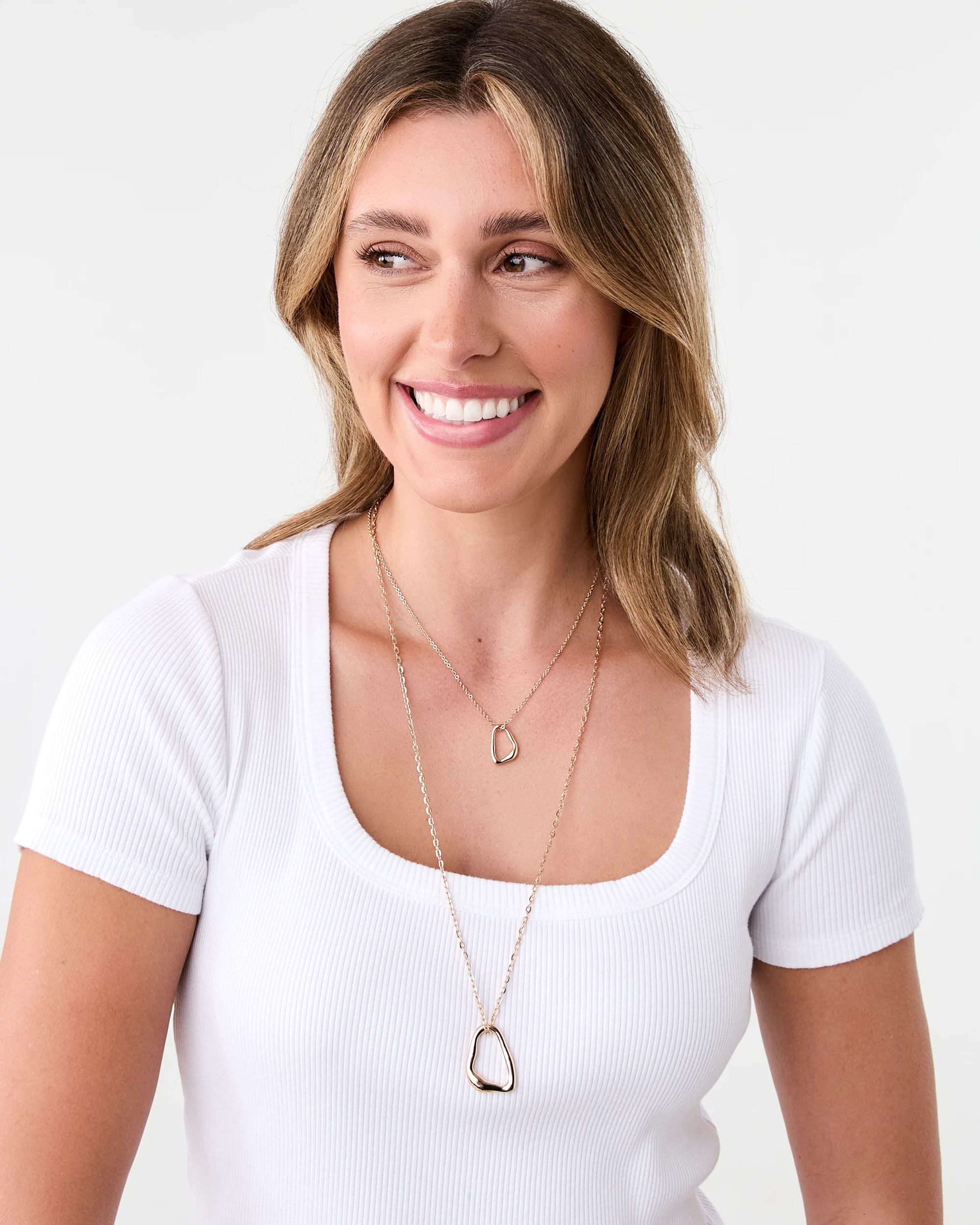 4 2 Pack Irregular Pendants & Necklaces - Gold Tone, 4 of 5