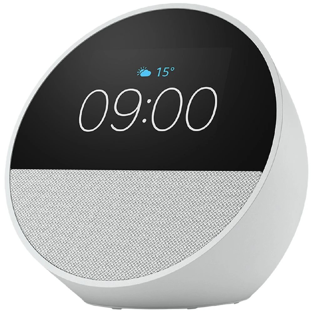 1 Amazon Echo Spot Smart Alarm Clock with Alexa Glacier White, 1 of 2