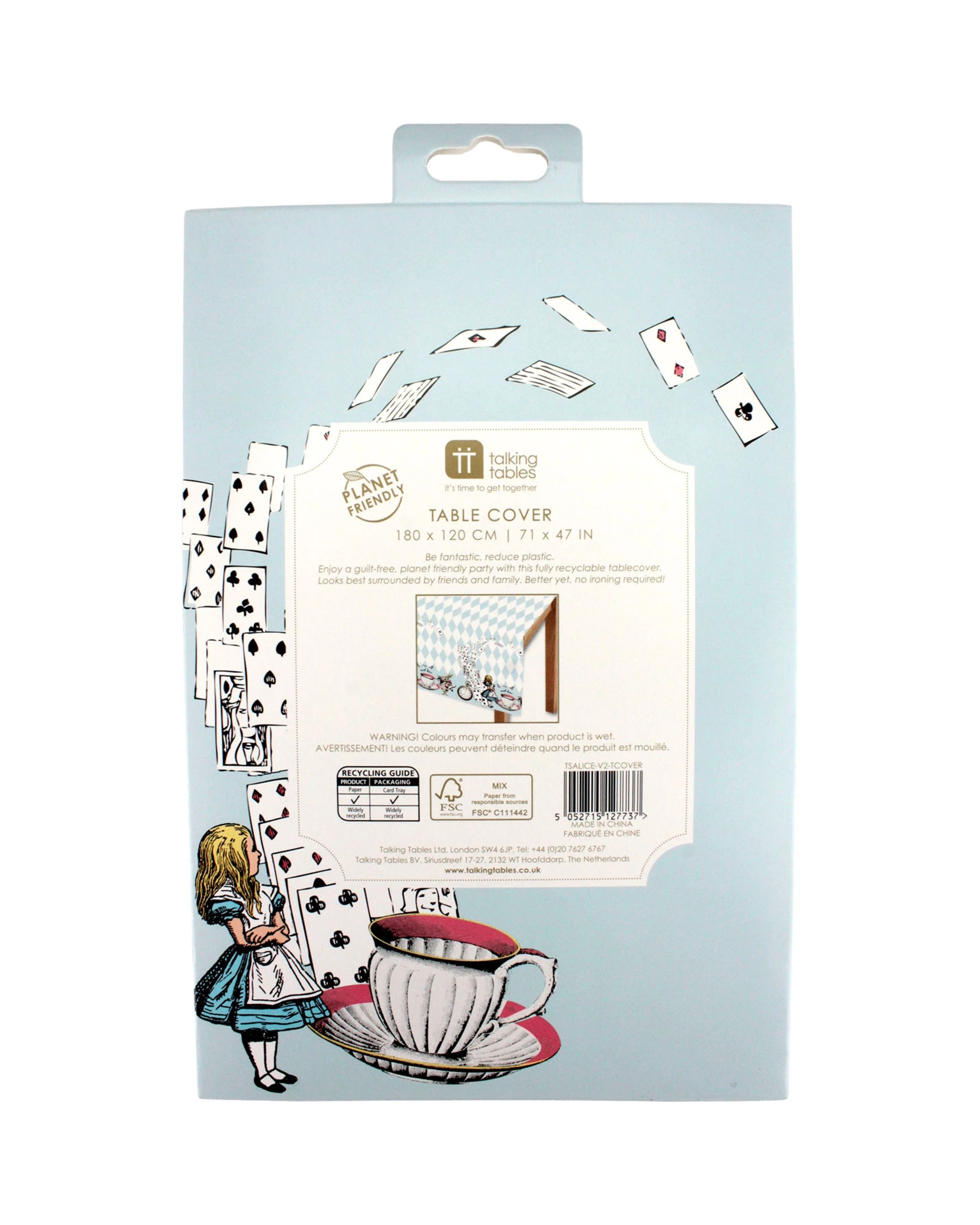 4 Talking Tables Talking Tables Alice In Wonderland Paper Tablecloth - Blue, 4 of 4